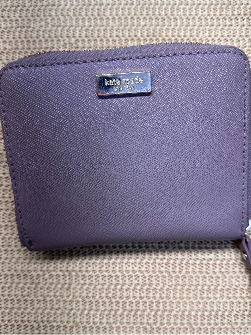 kate spade Lavender Saffiano Zip Around Wallet